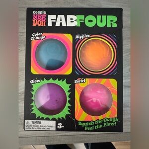 Needoh Fab Four Color Change, Ripples, Glow & Swirl Set Teenie Needoh Fab Four
